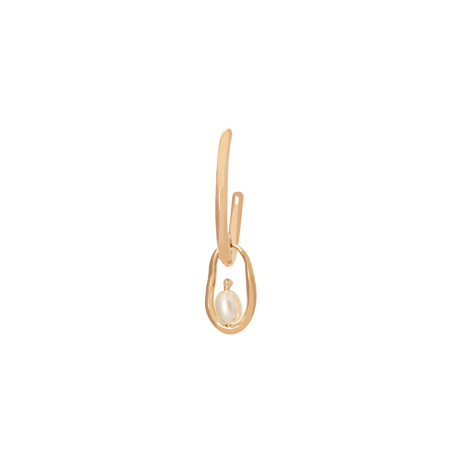 WWAKE Pearl Droplet Hoop Earring - Broken English Jewelry