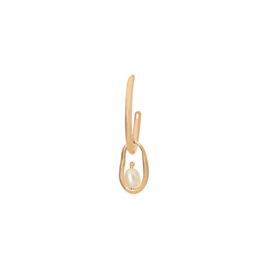 WWAKE Pearl Droplet Hoop Earring - Broken English Jewelry
