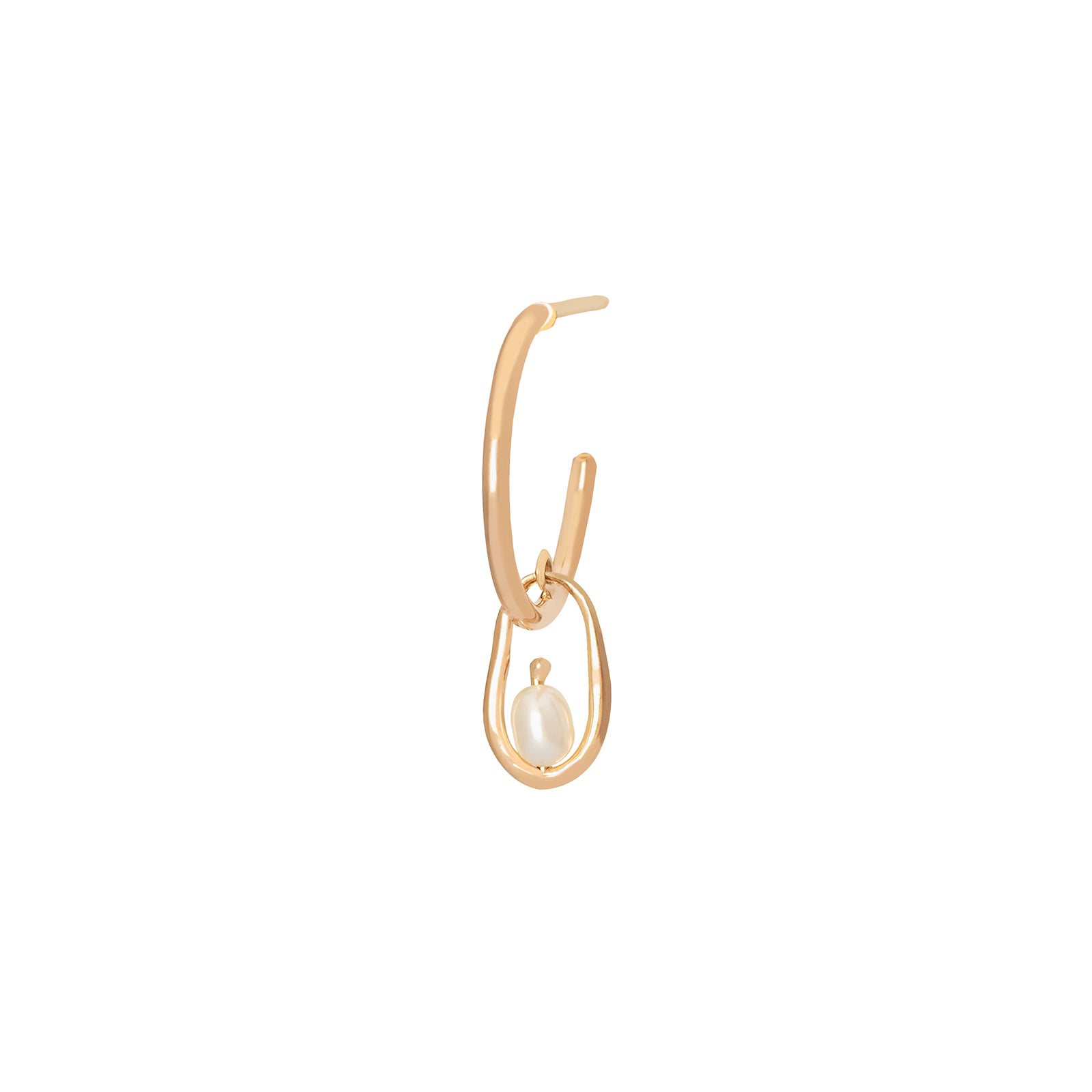 WWAKE Pearl Droplet Hoop Earring - Broken English Jewelry