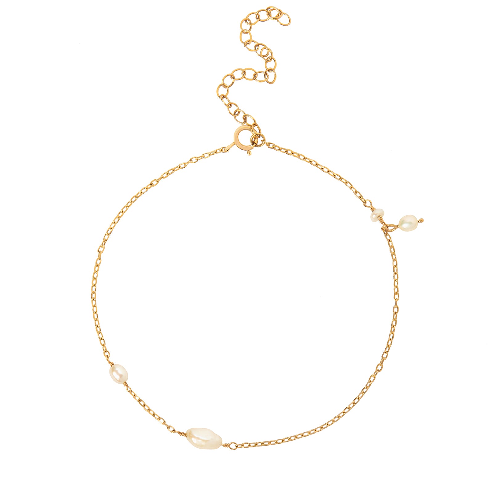 WWAKE Spindle Anklet - Pearl - Broken English Jewelry