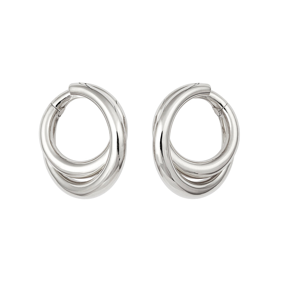 Engelbert Big Infinity Loop Earrings - White Gold - Earrings - Broken English Jewelry