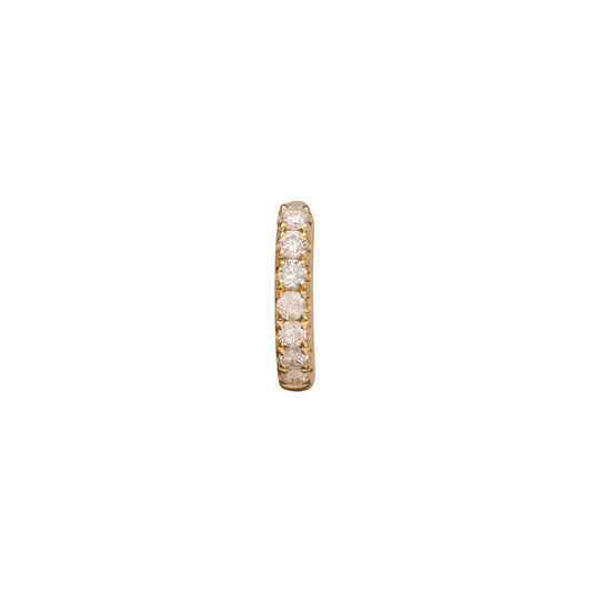 Half Paved Huggie 5mm - Yellow Gold