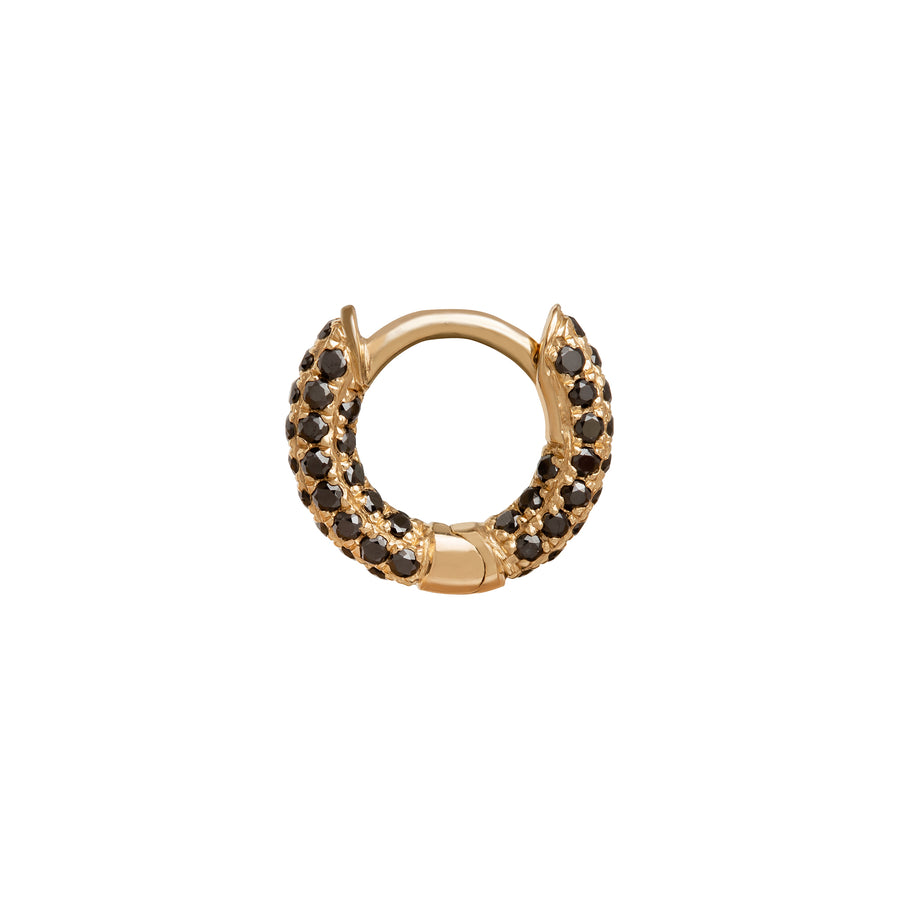 Trouver Five Row Black Diamond Huggie 5mm - Yellow Gold - Earrings - Broken English Jewelry