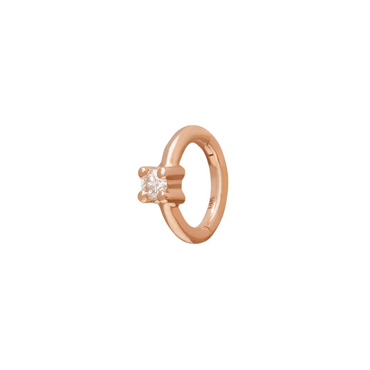 Round Prong Huggie 5mm - Rose Gold - Main Img