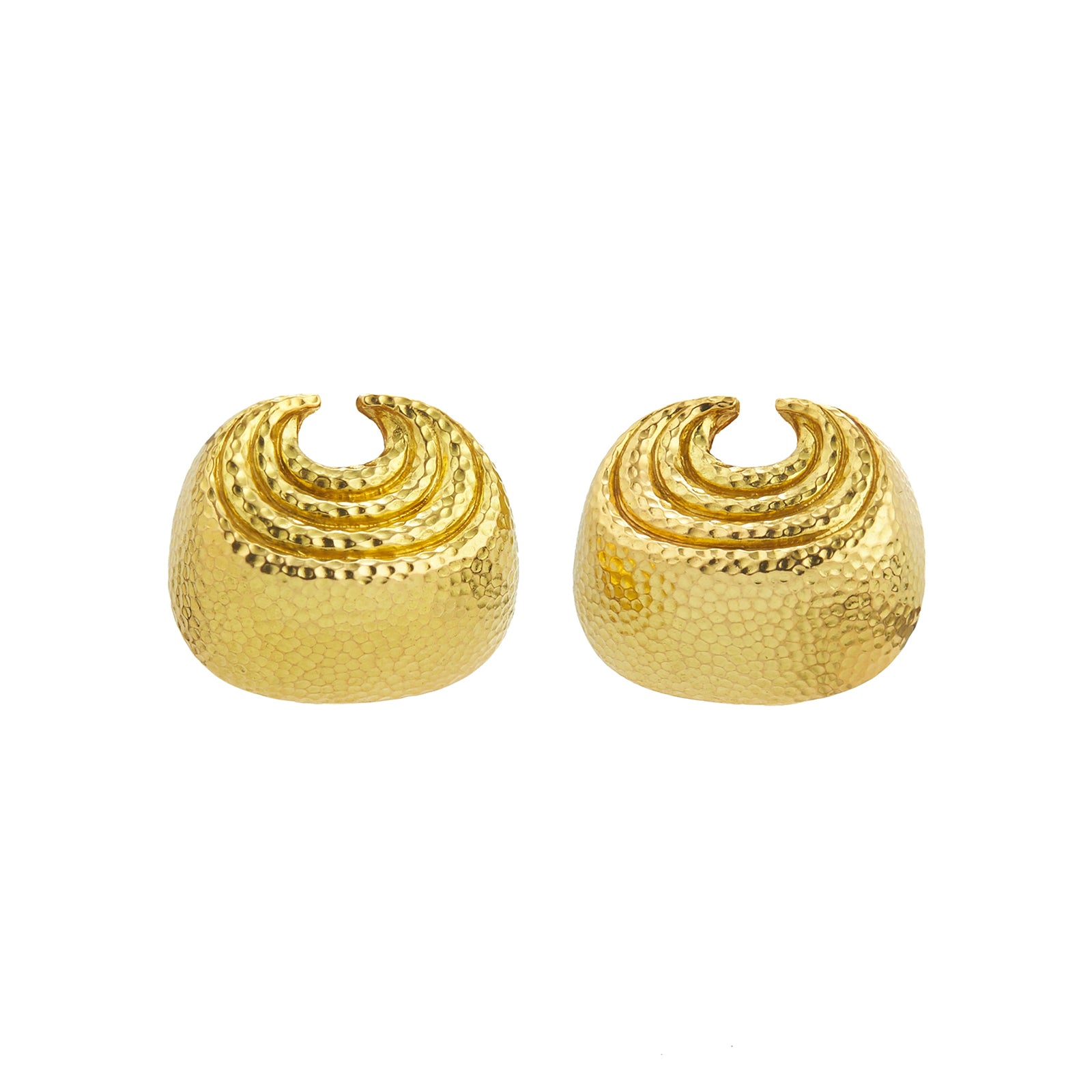David Webb Small Concentric Crescent Earrings - Earrings - Broken English Jewelry