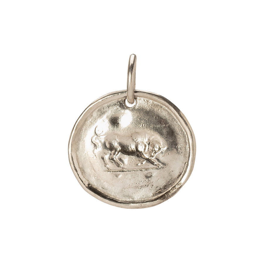 James Colarusso Bull Coin Pendant - Silver - Broken English Jewelry