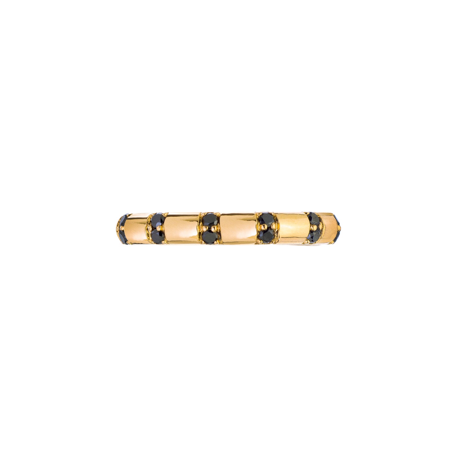 Sethi Couture Luna Black Diamond 2 Stone Band - Yellow Gold - Rings - Broken English Jewelry