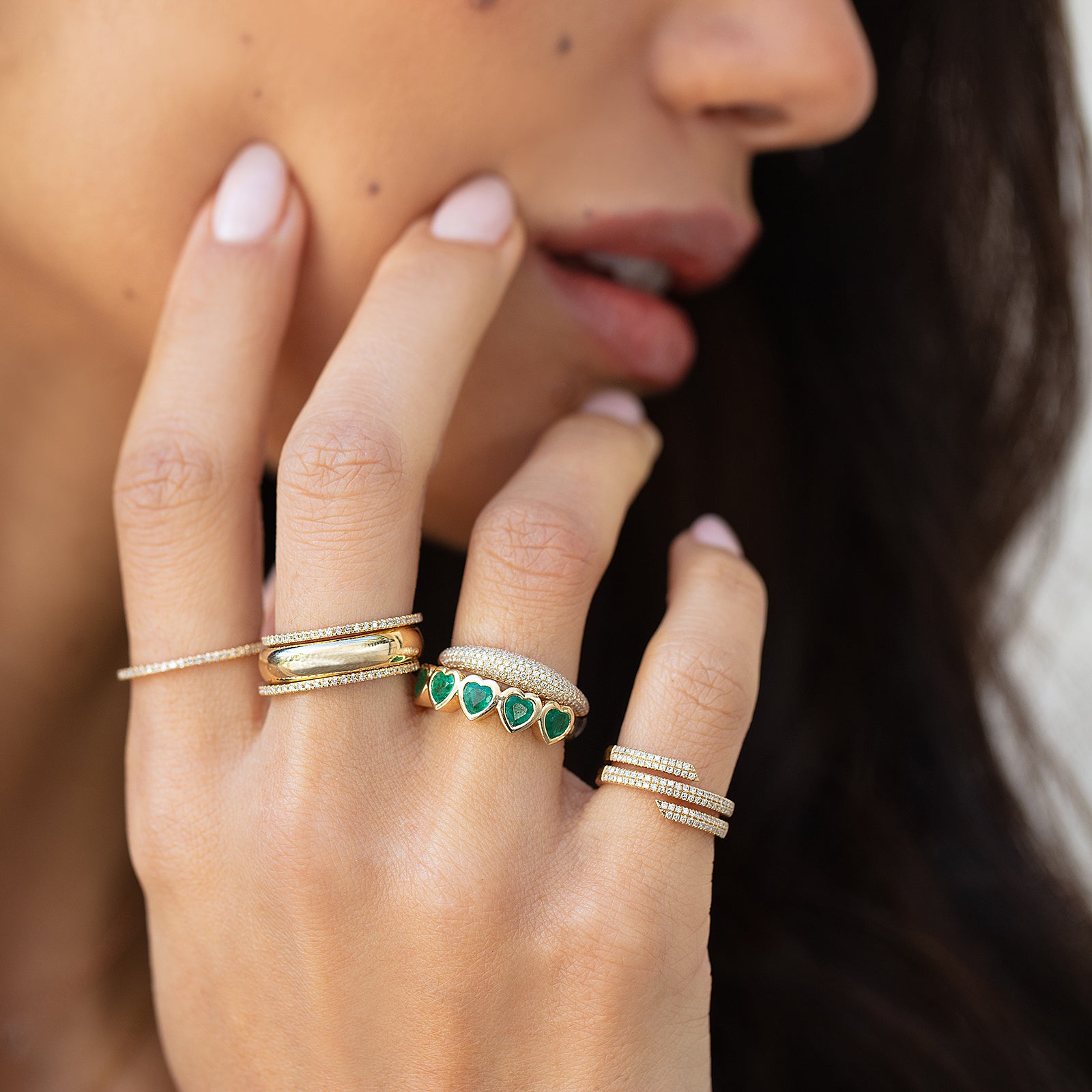 EF Collection Dome Diamond Ring - Rose Gold - Broken English Jewelry