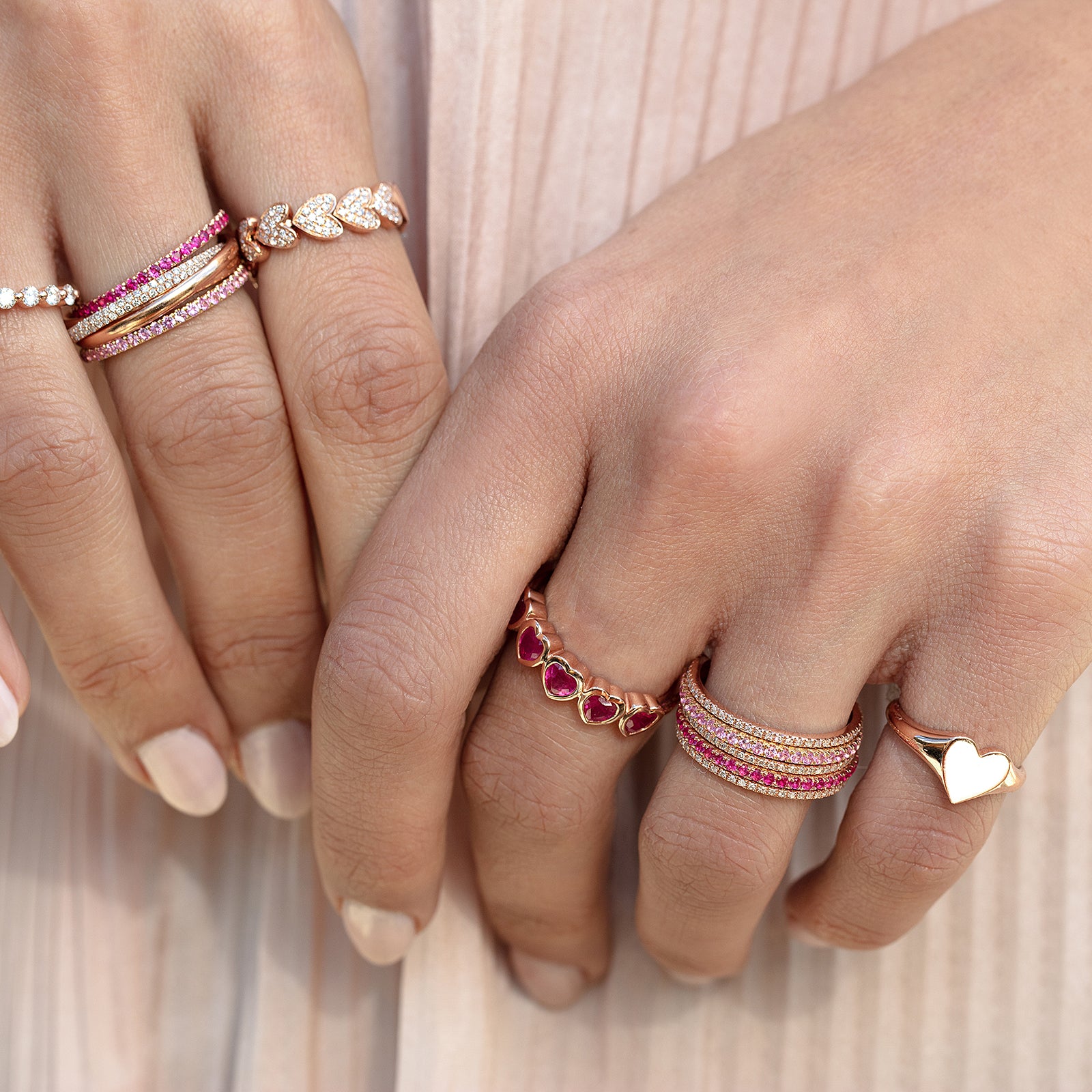 EF Collection Eternity Diamond Band - Rose Gold - Rings - Broken English Jewelry