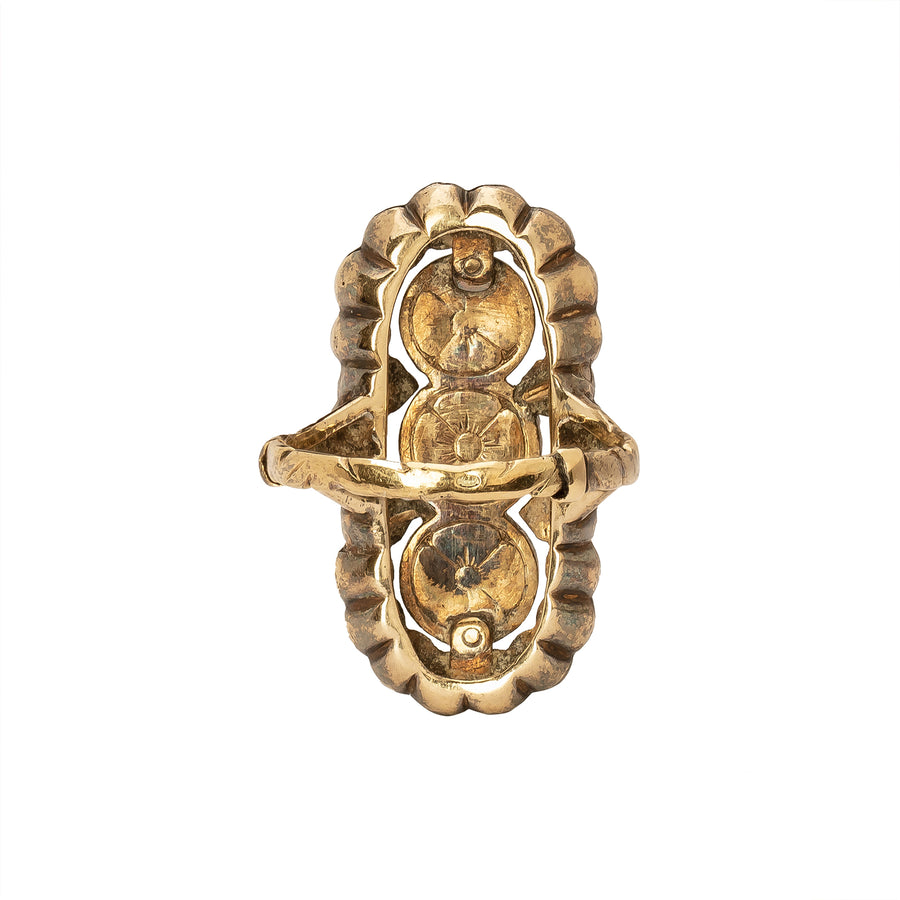 Antique & Vintage Jewelry Triple Stone Rose Cut Diamond Ring - Rings - Broken English Jewelry