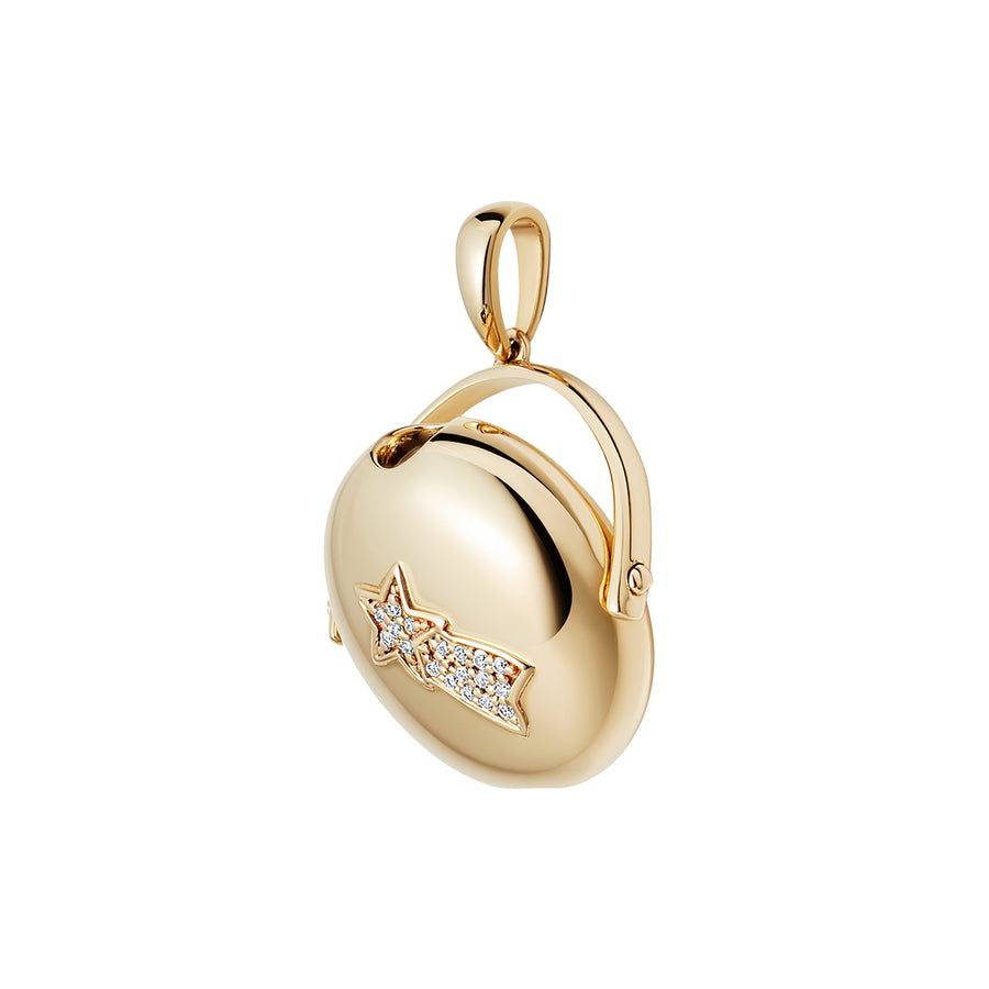 Loquet Lumiere Luna Shooting Star Heart Pendant - Yellow Gold - Charms & Pendants - Broken English Jewelry