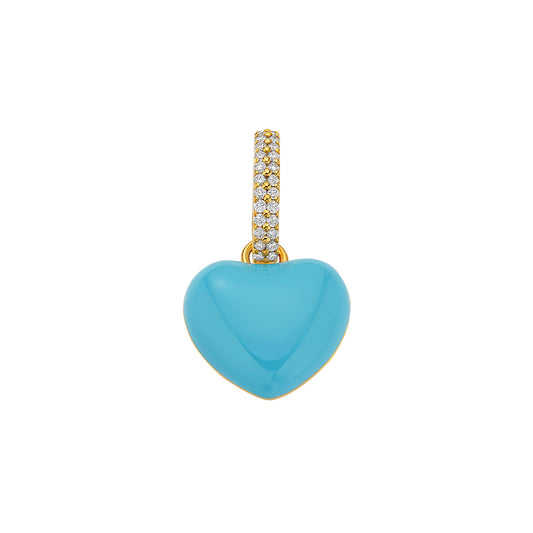 Puffy Heart Pendant - Sky Blue - Main Img