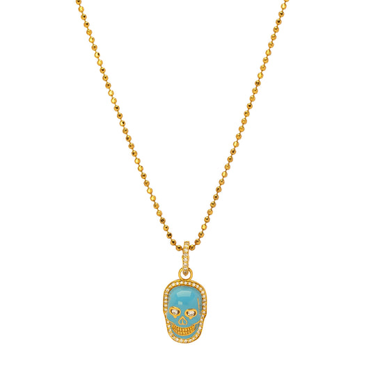 Baby Skull Pendant - Sky Blue