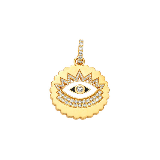 Scalloped Evil Eye Pendant - Main Img