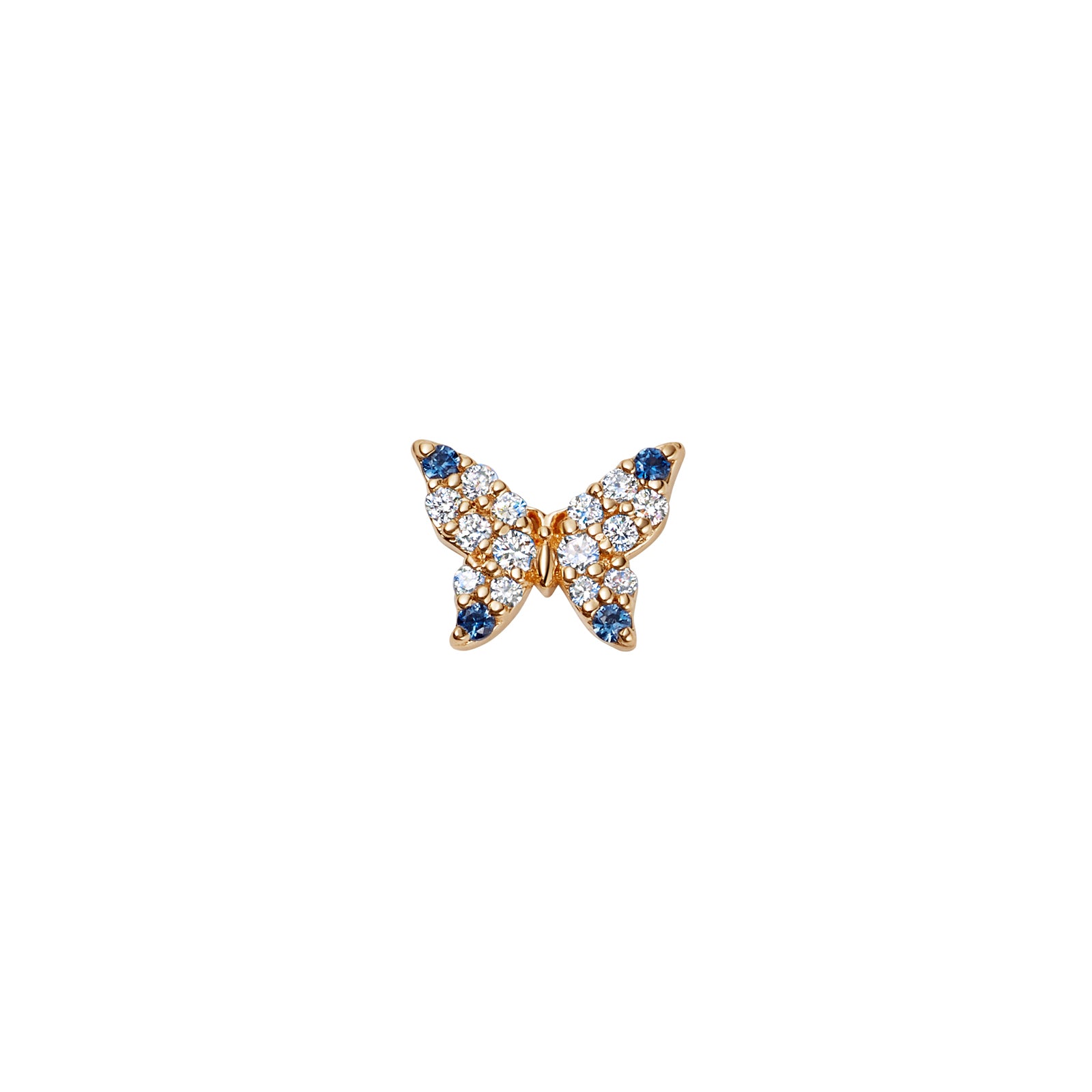 Loquet Diamond & Sapphire Butterfly Charm - Charms & Pendants - Broken English Jewelry