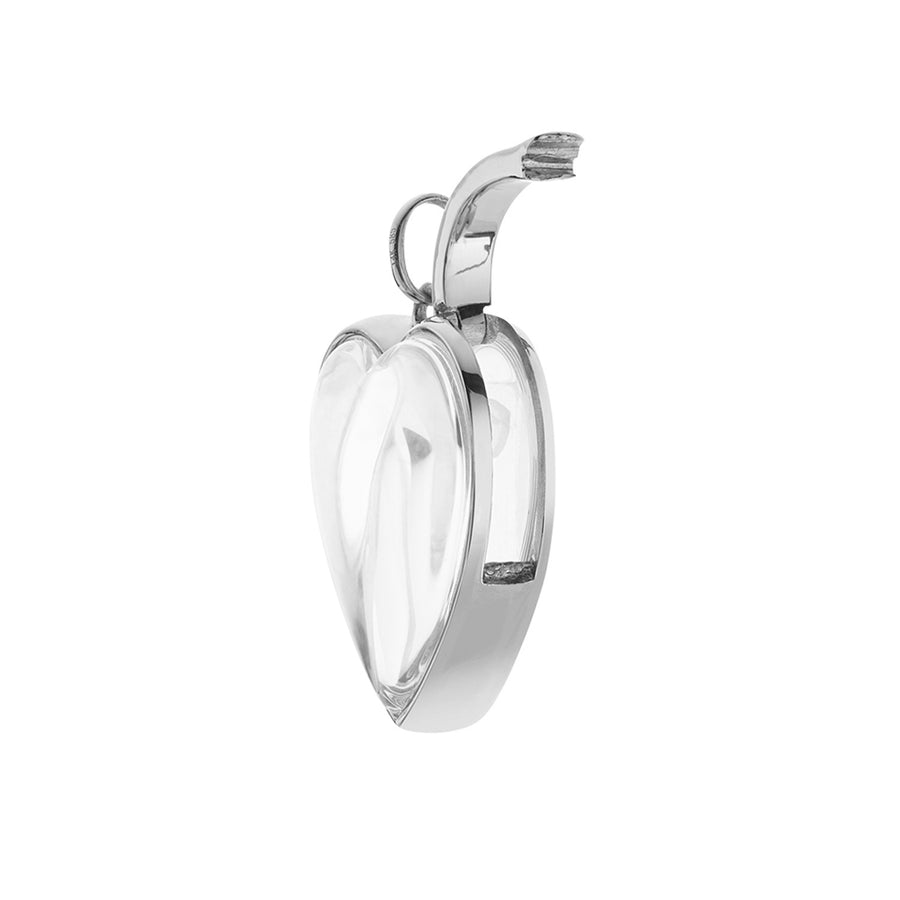 Loquet Large Heart Locket - White Gold - Charms & Pendants - Broken English Jewelry