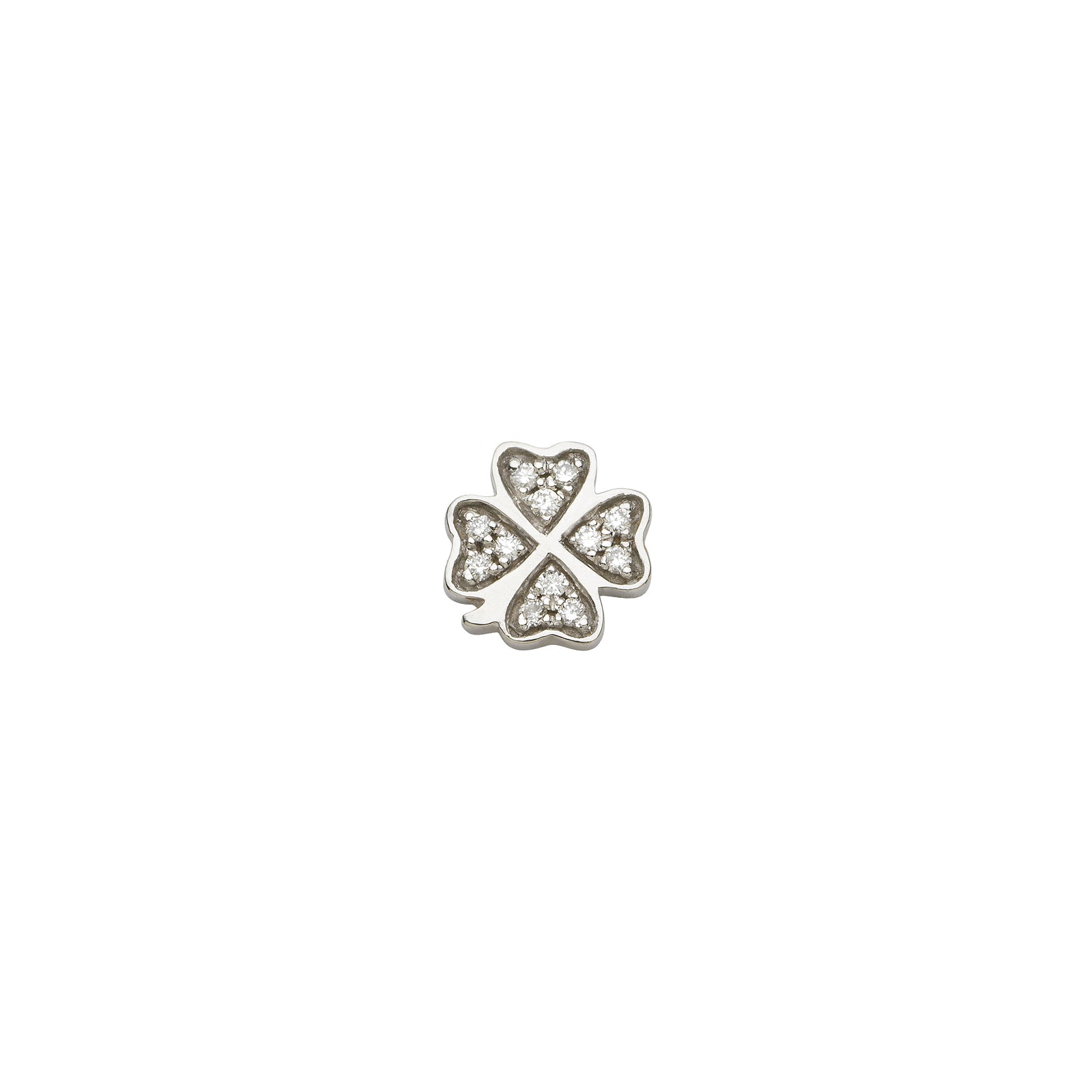 Loquet Diamond Four Leaf Clover Charm - White Gold - Charms & Pendants - Broken English Jewelry