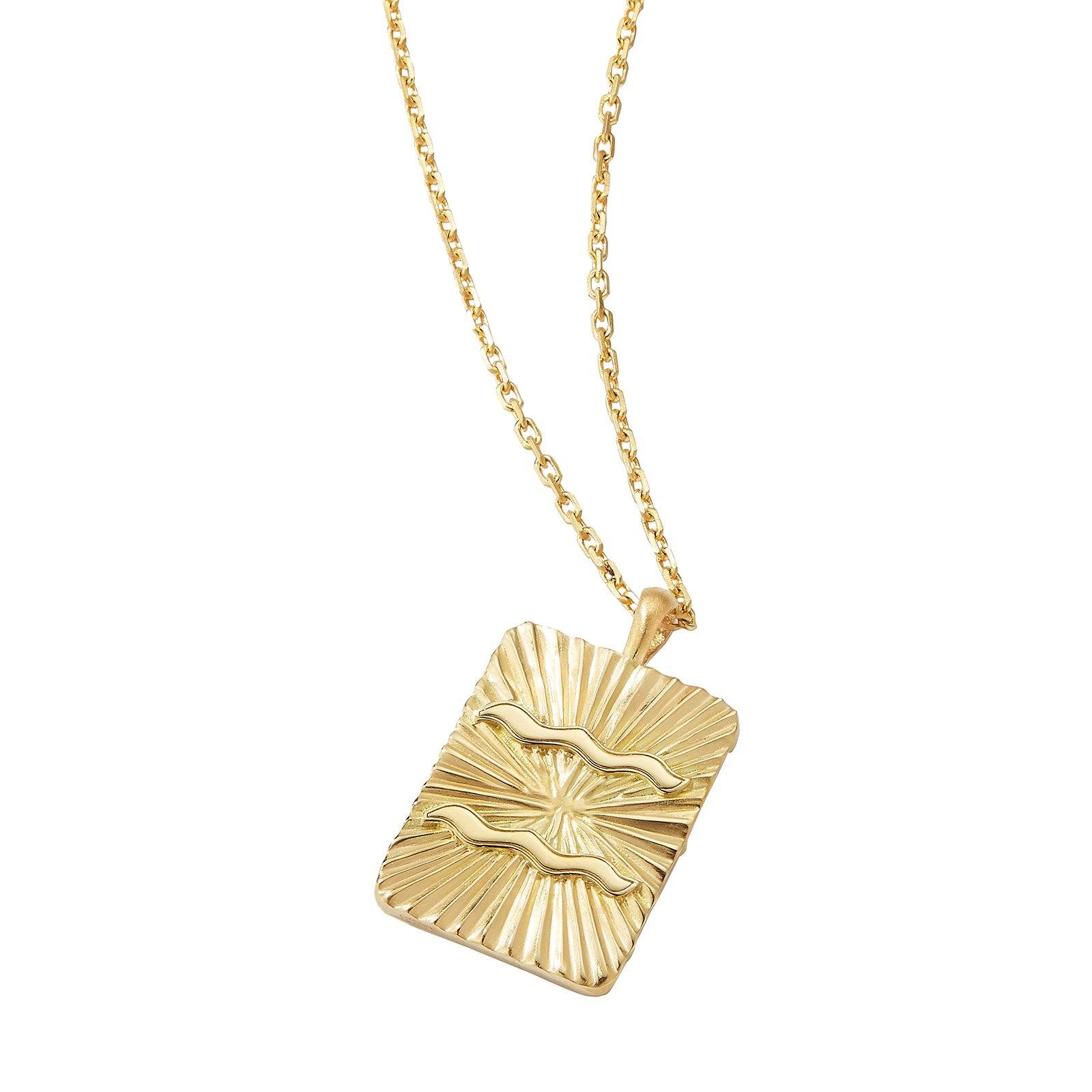 David Webb Zodiac Aquarius Pendant Necklace - Broken English Jewelry