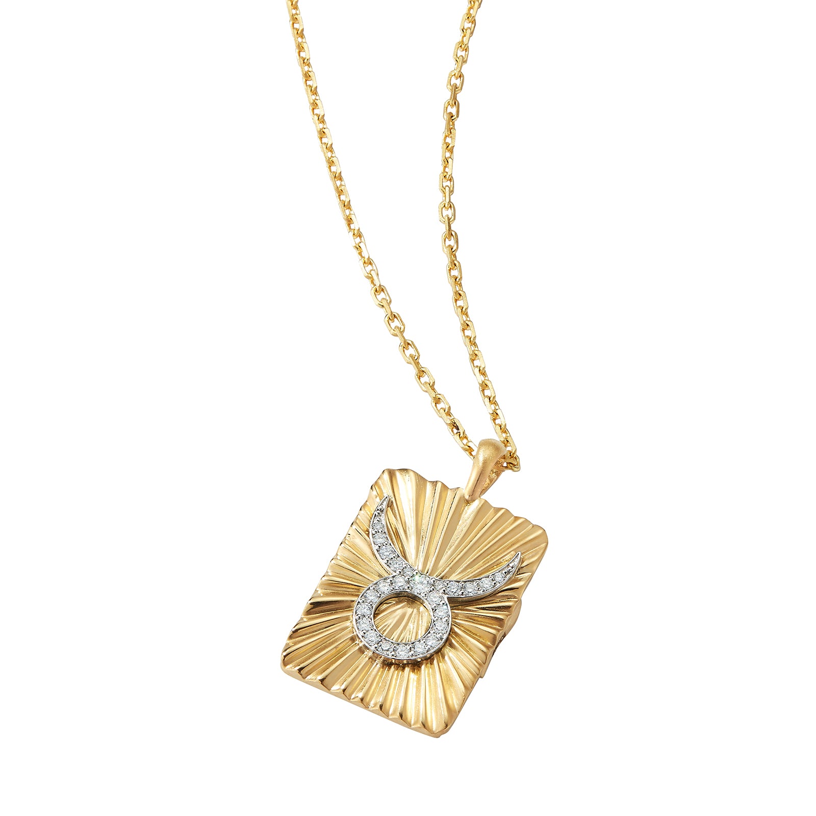 David Webb Zodiac Taurus Pendant Necklace - Diamond - Broken English Jewelry