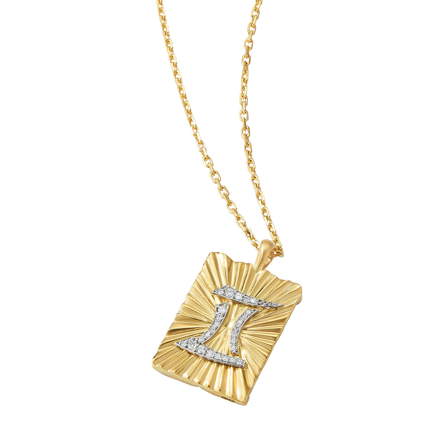 David Webb Zodiac Gemini Pendant Necklace - Diamond - Broken English Jewelry