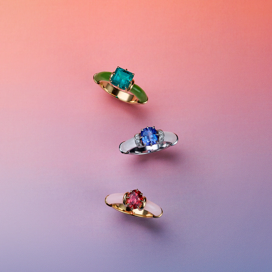 Sauer 80 Years Marina Ring - Emerald - Rings - Broken English Jewelry