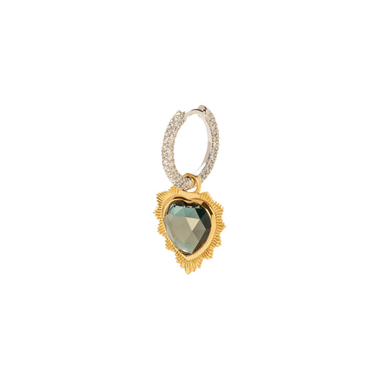 Small Heart Chubby Hoop - London Blue Topaz