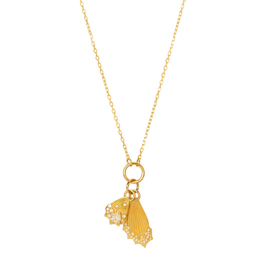 Mini Encrusted Butterfly Wings Medallion Necklace - Main Img