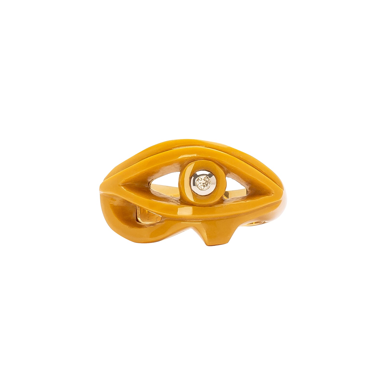 Silvia Furmanovich Egypt Eye of Horus Ring - Yellow Jasper - Rings - Broken English Jewelry