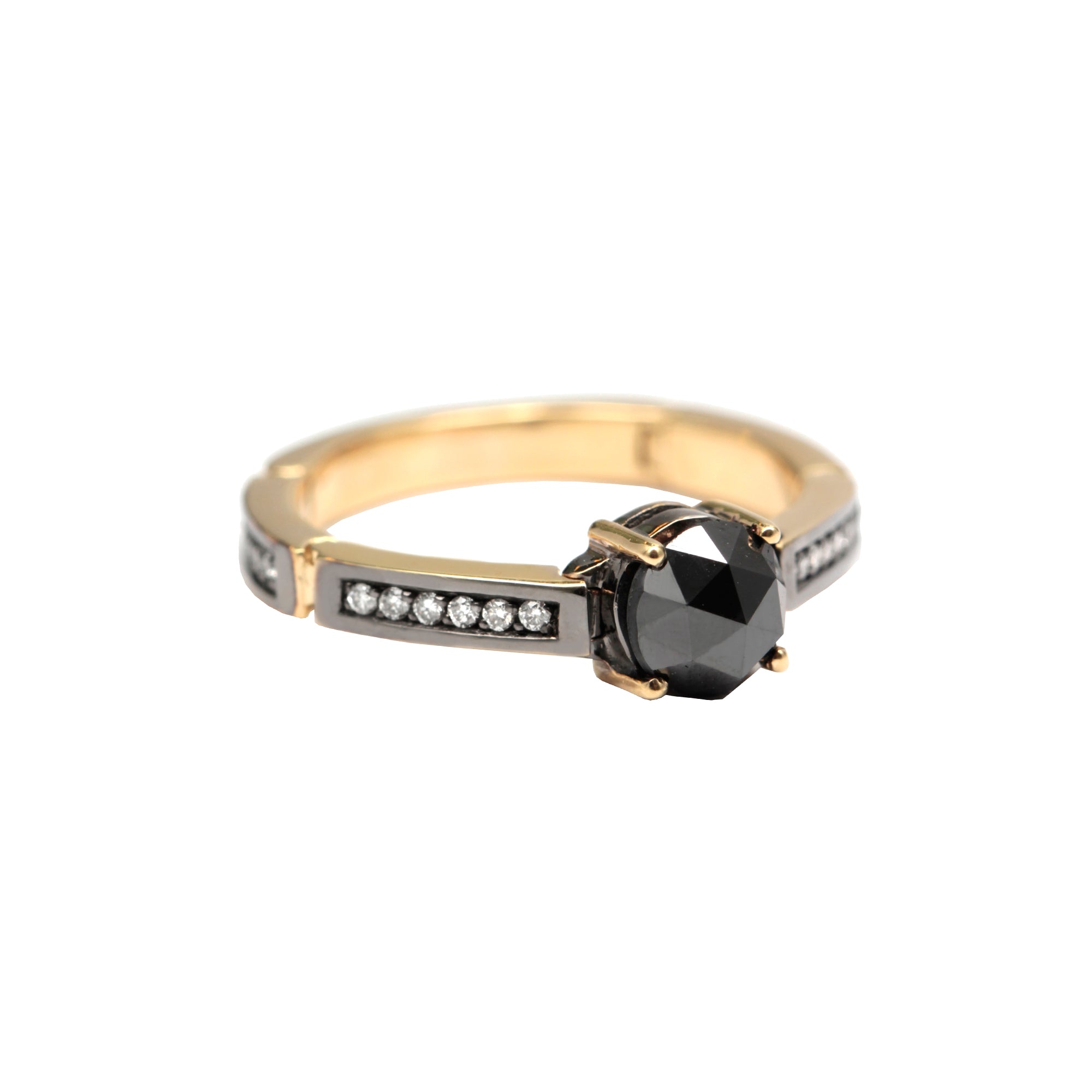Ara Vartanian Black and White Diamond Ring - Broken English Jewelry