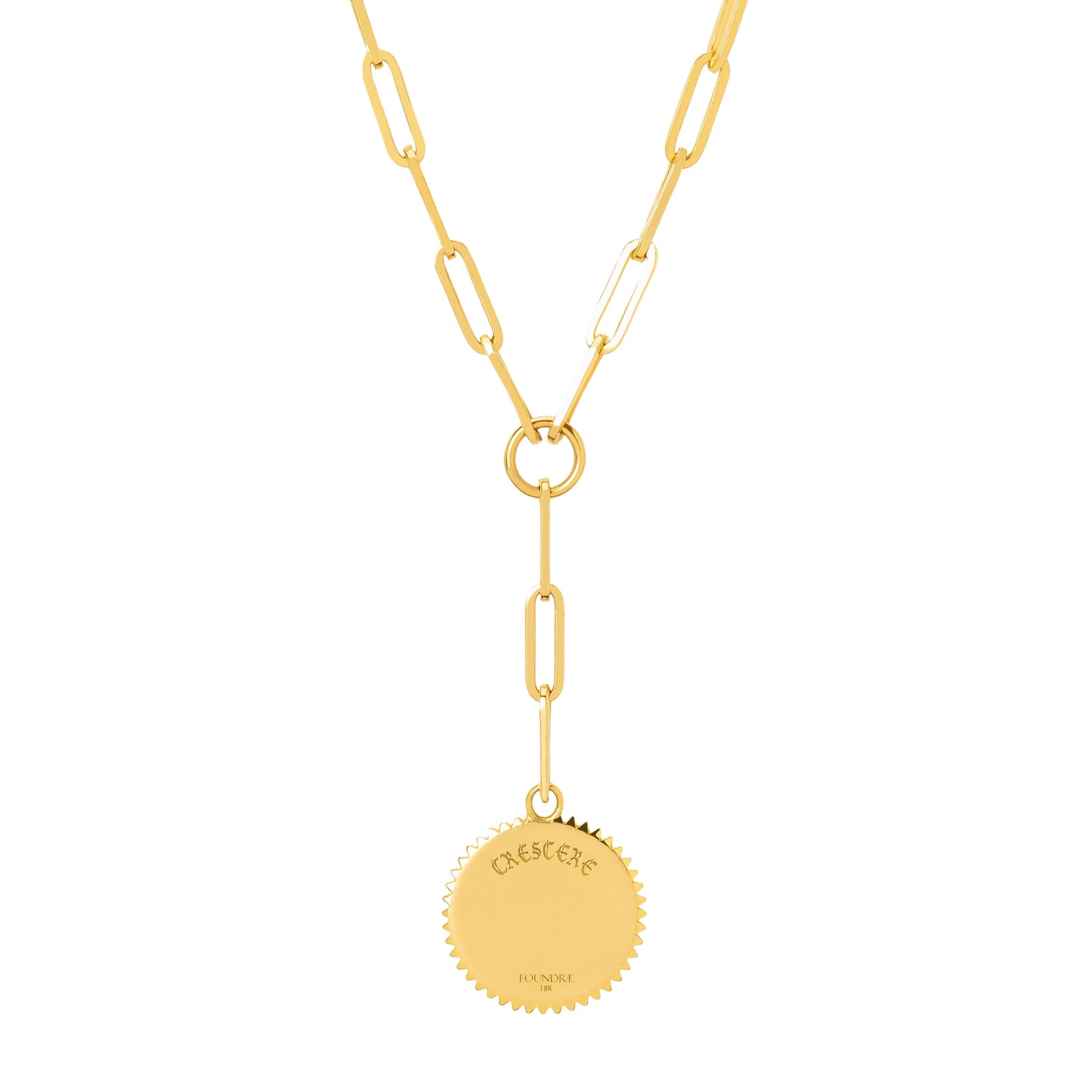 Foundrae Classic FOB Clip Chain - Blue Crescent - Necklaces - Broken English Jewelry
