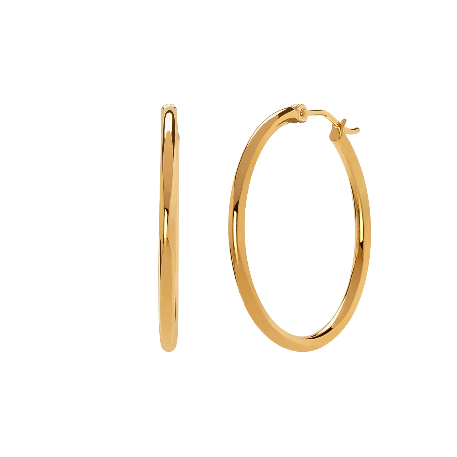 BE by Broken English Medium Round Tube Hoops - 2mm - Earrings - Broken English Jewelry