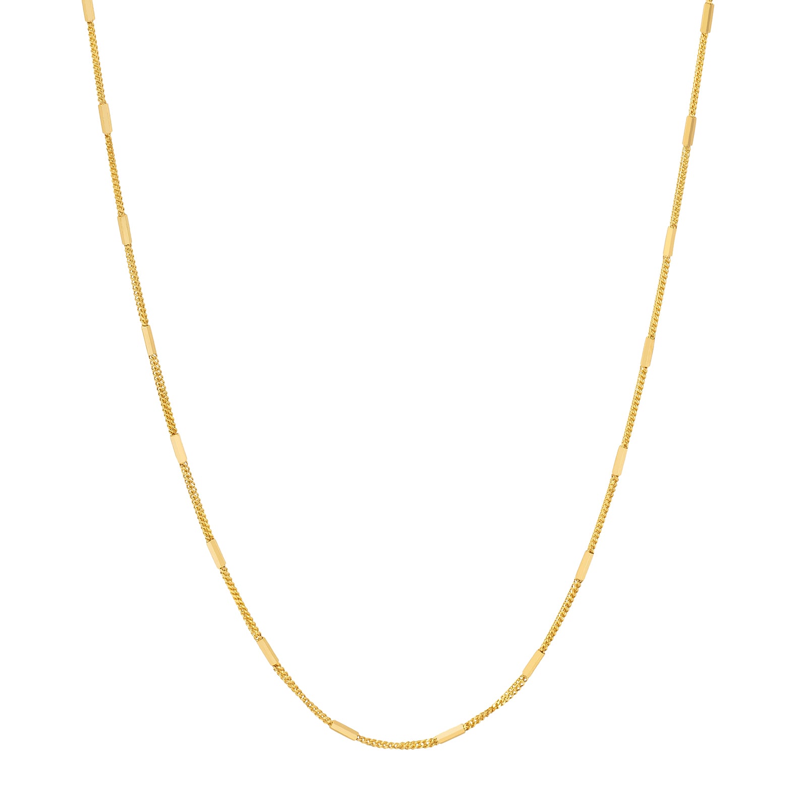 BE Jewelry 16" Bar Station Saturn Chain - 1.3mm - Necklaces - Broken English Jewelry