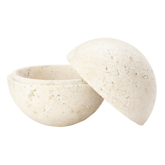 Travertine Marble Sphere Box - Medium