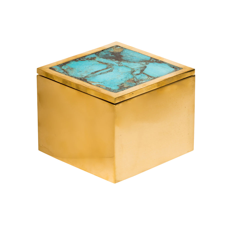BE Home Brass & Turquoise Box - Broken English Jewelry