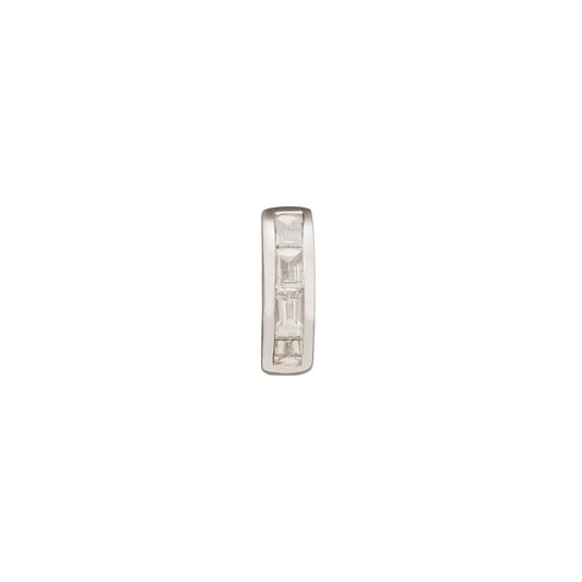 Half Baguette Huggie 5mm - White Gold