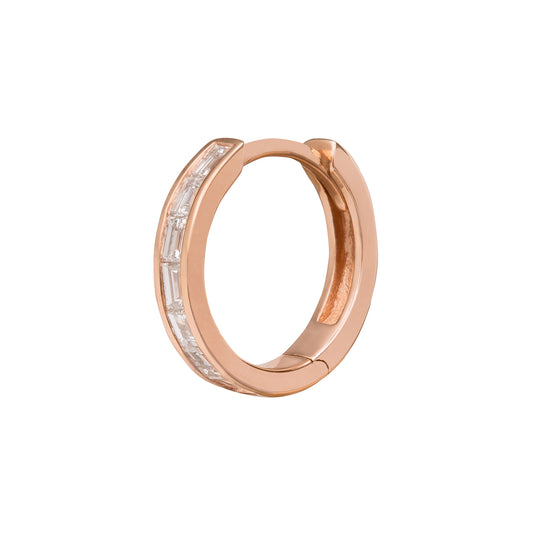 Half Baguette Huggie 9.5mm - Rose Gold - Main Img