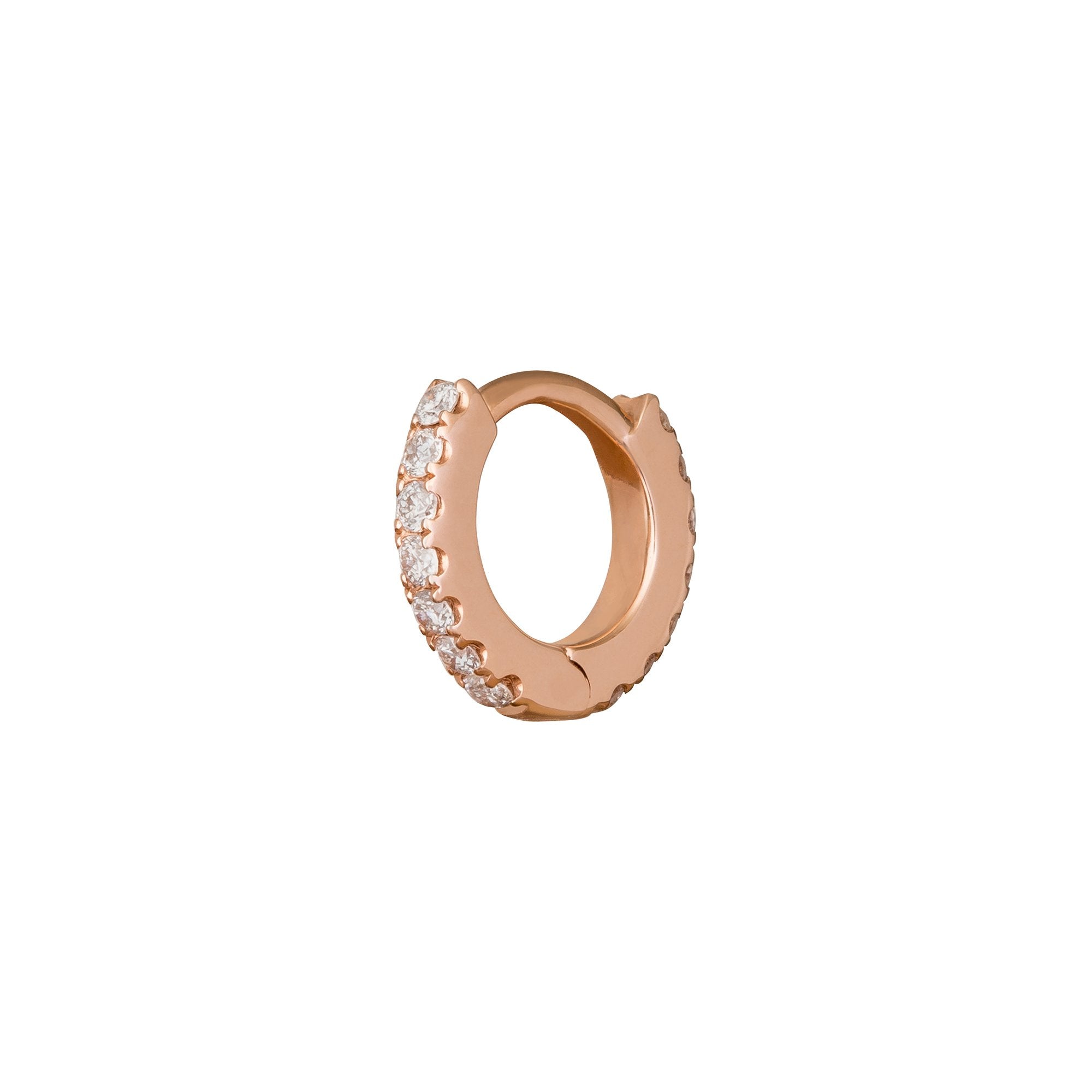 Trouver Paved Huggie 5mm - Rose Gold - Earrings - Broken English Jewelry
