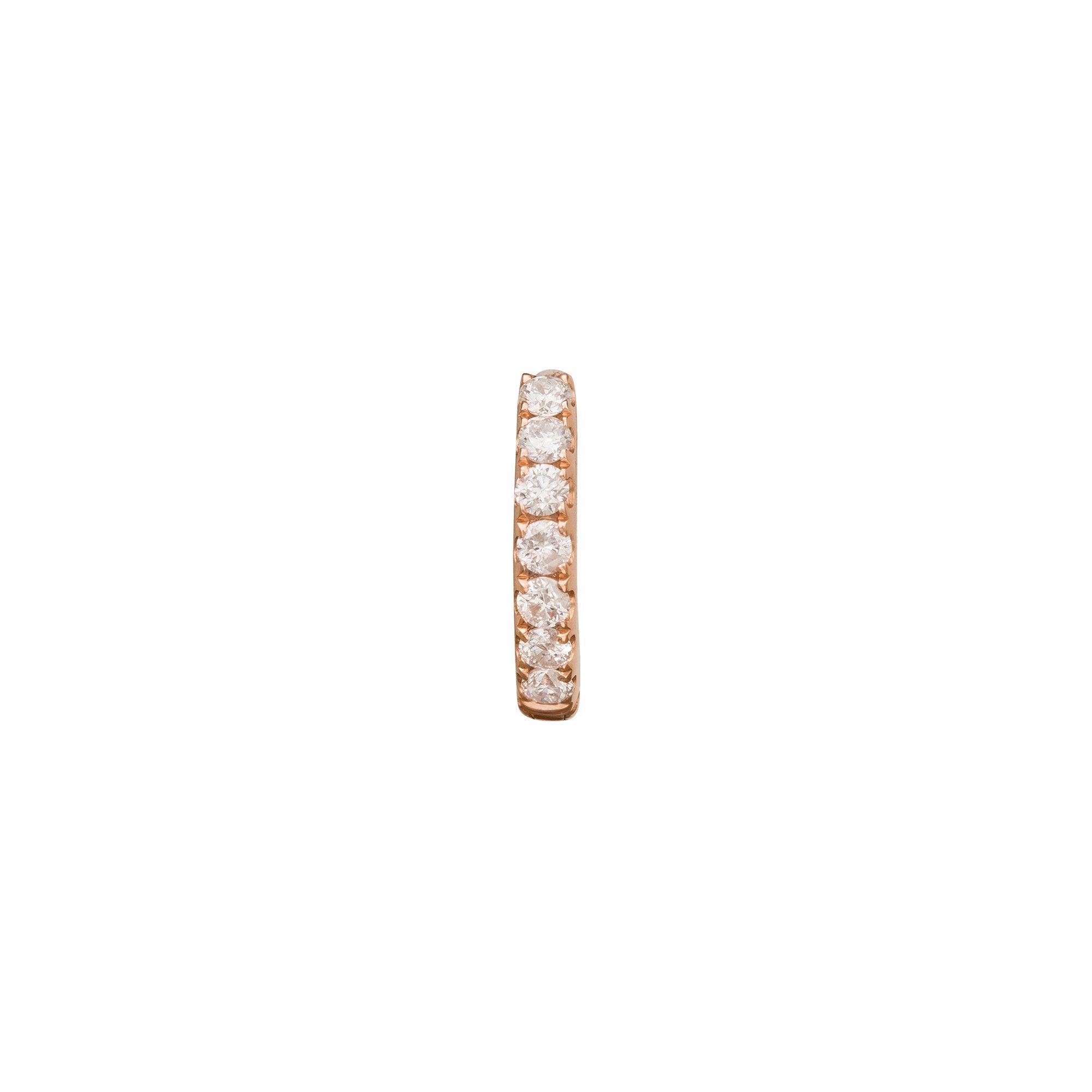 Trouver Paved Huggie 5mm - Rose Gold - Earrings - Broken English Jewelry