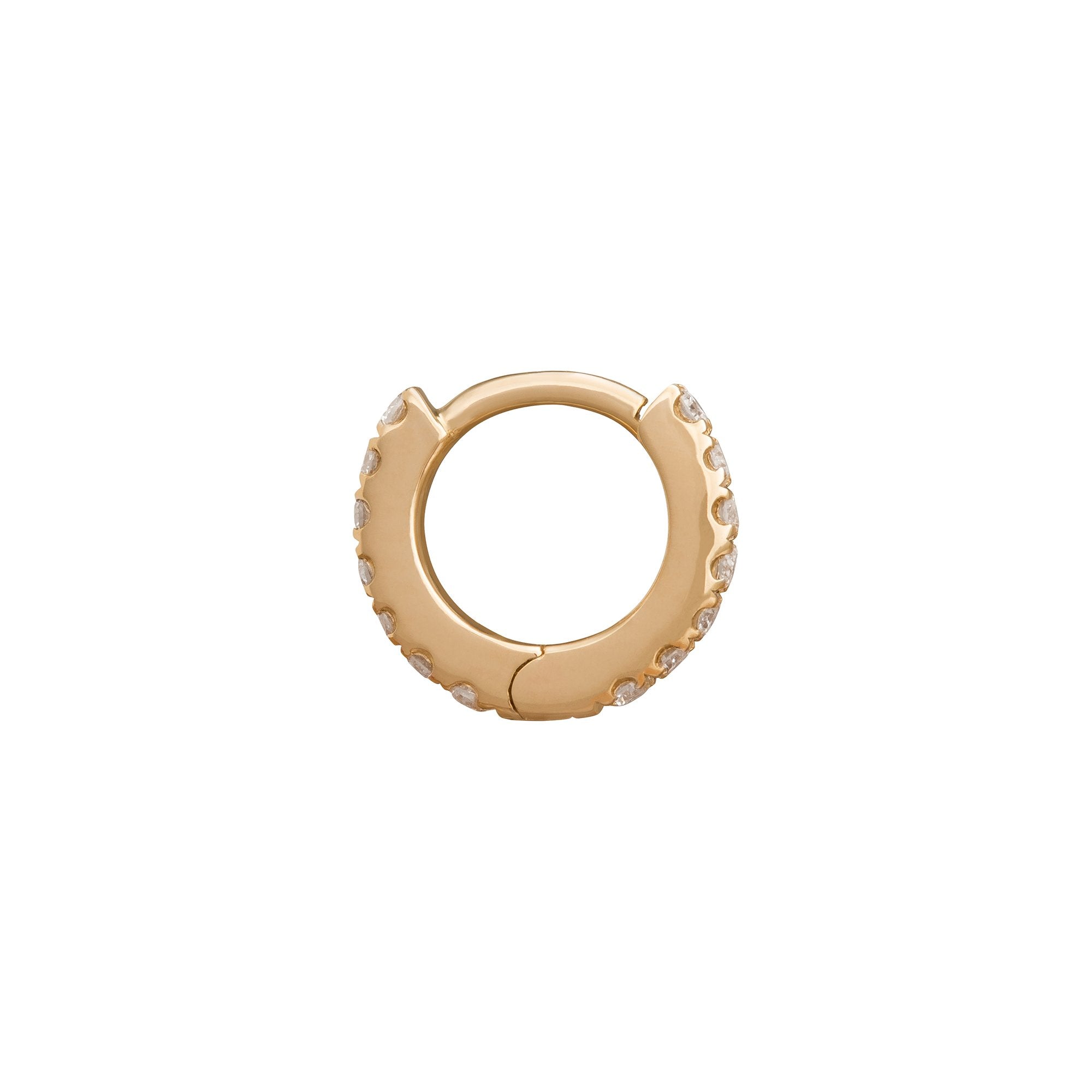 Trouver Paved Huggie 5mm - Yellow Gold - Earrings - Broken English Jewelry