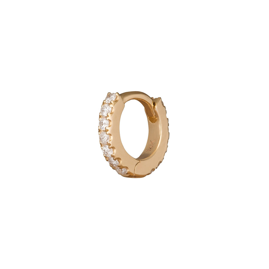 Trouver Paved Huggie 5mm - Yellow Gold - Earrings - Broken English Jewelry