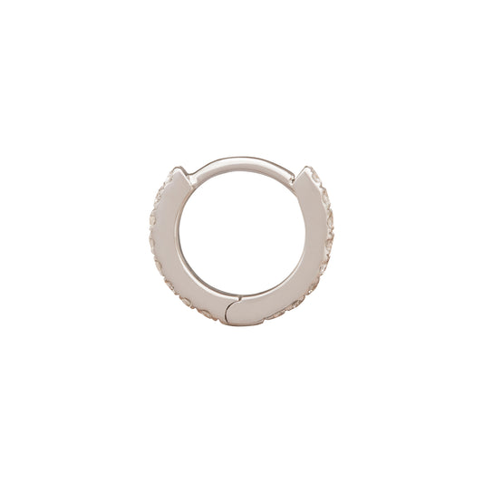 Paved Huggie 6.5mm - White Gold