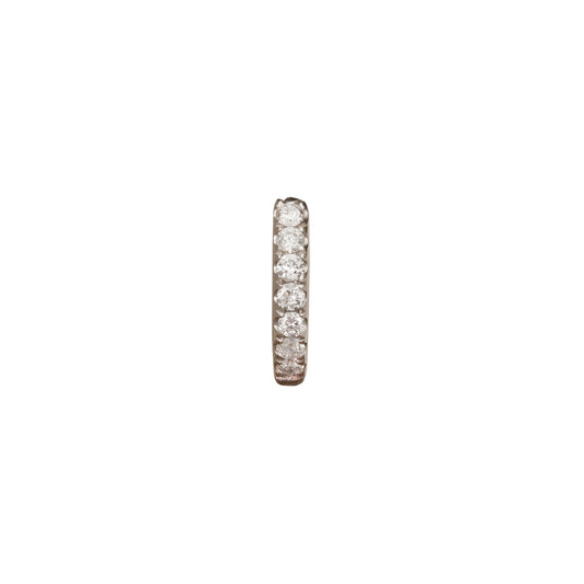 Half Paved Huggie 5mm - White Gold