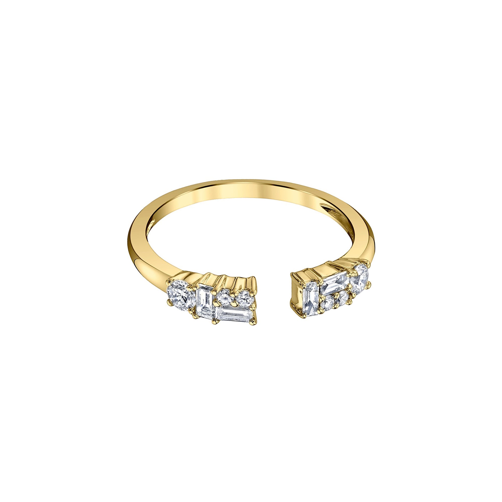 Mixed Diamond Band - Yellow Gold by Borgioni - Rings - Broken English Jewelry