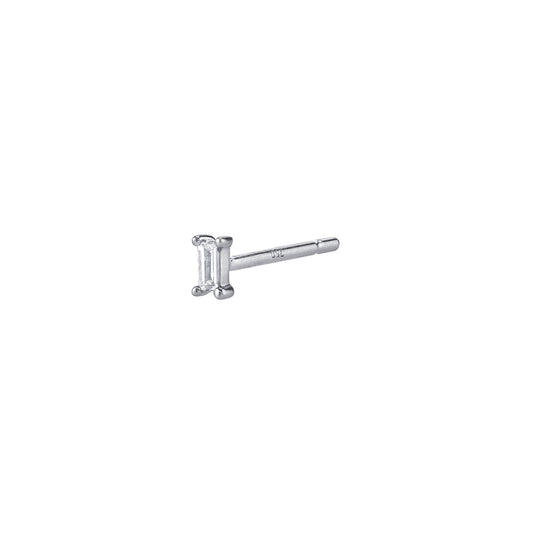Diamond Baguette Stud - White Gold - Main Img