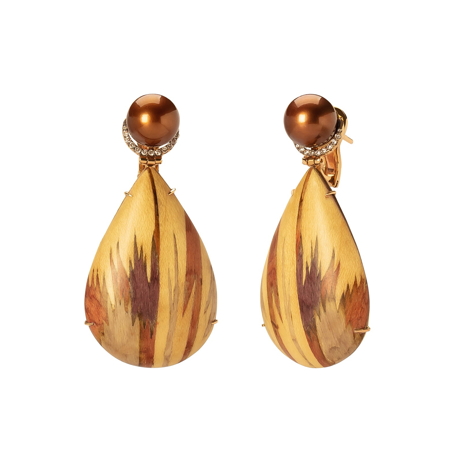 Marquetry Pearl Earrings