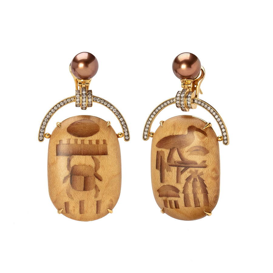 Silvia Furmanovich Marquetry Egypt Earrings - Earrings - Broken English Jewelry