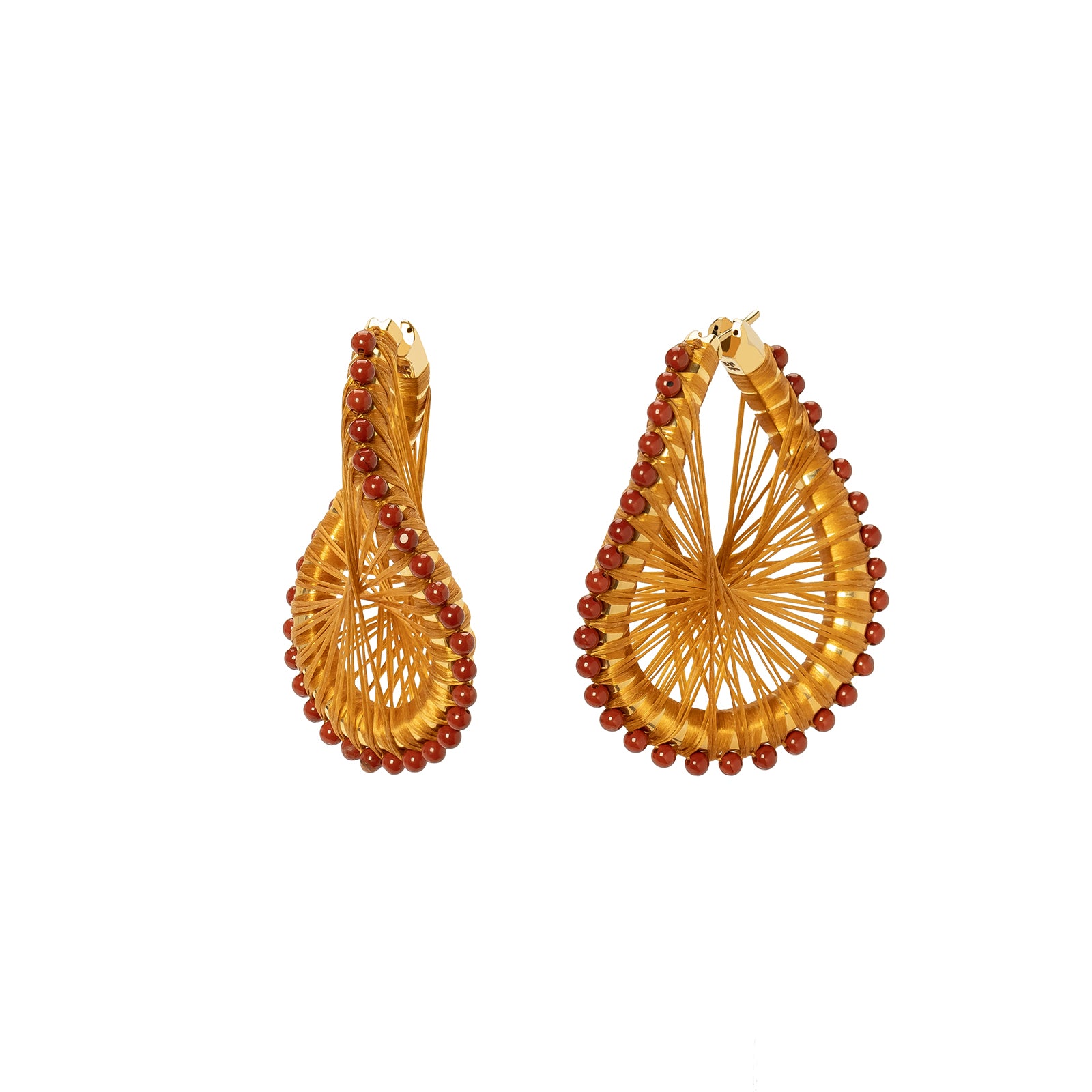 Silvia Furmanovich Strung Hoops - Red Jasper - Earrings - Broken English Jewelry