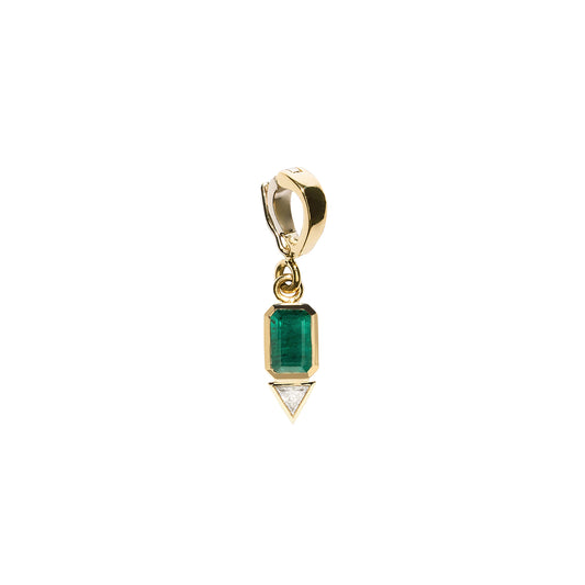 Trillion Small Diamond Charm - Emerald - Main Img