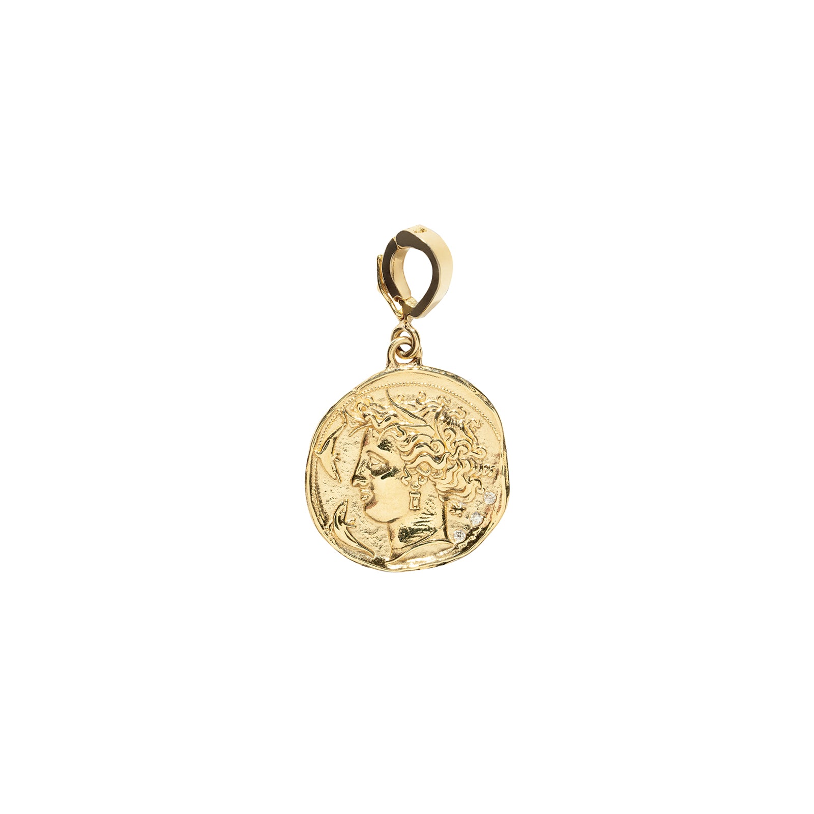 Āzlee Goddess Diamond Coin Charm - Small - Charms & Pendants - Broken English Jewelry