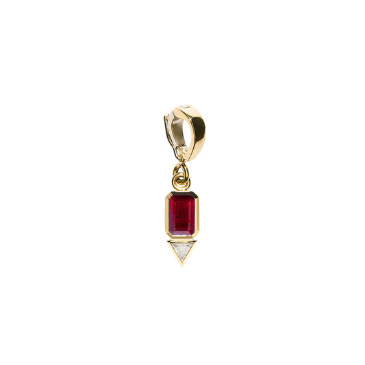 Trillion Small Diamond Charm - Ruby - Main Img
